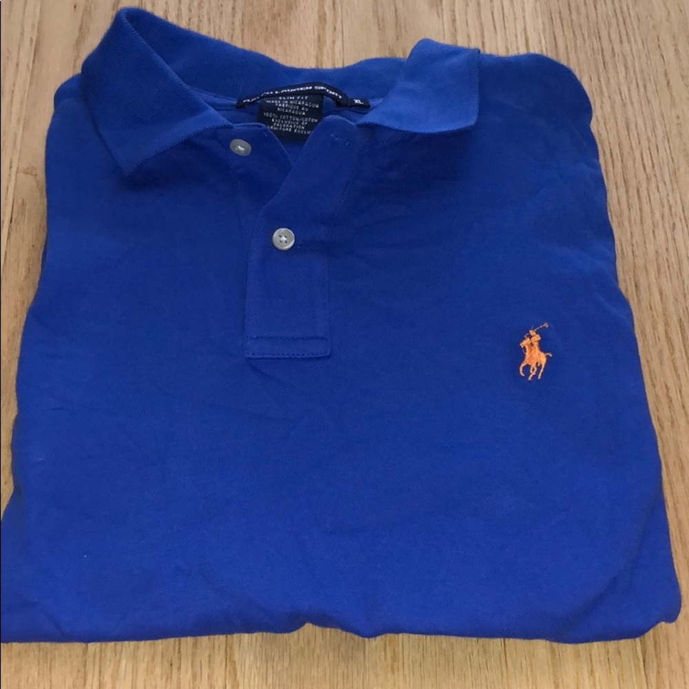 blue slim fit polo
